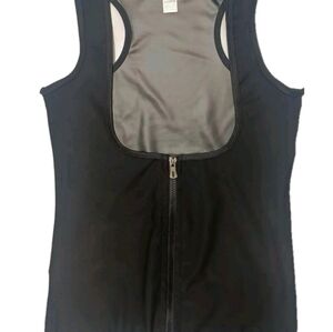 TJSweat solid pleated skirt zipper front sports vest